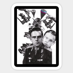 The death of cosmonaut Vladimir Komarov. Sticker